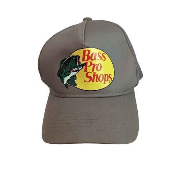 Bass pro shops fishing cap gray snap back mesh One size - Picture 1 of 7